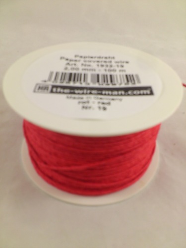 Papier draad 100 m. rood